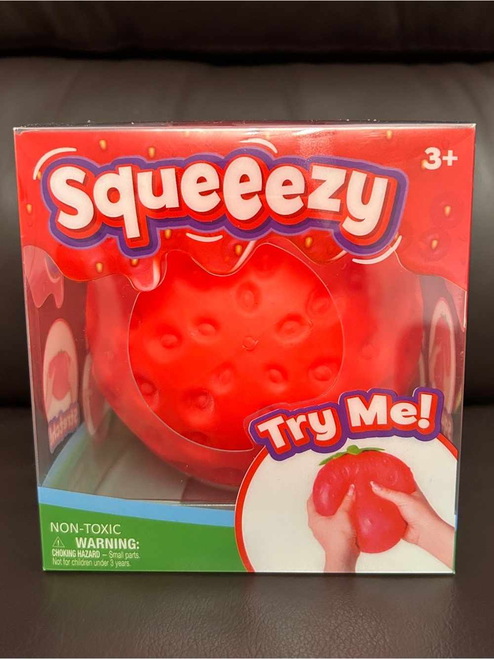 Squeeezy Strawberry Squishy Fidget Toy NWT